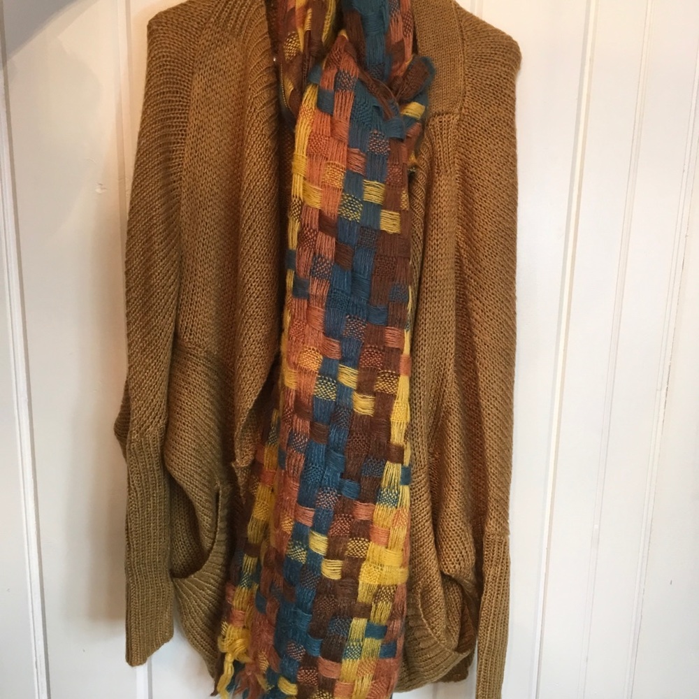 MIXED COLORFUL SQUARES SCARF - Picture 2 of 6